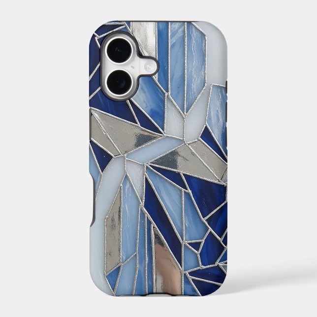 blue silver mosaic 1 Case-Mate iPhone case (Back)
