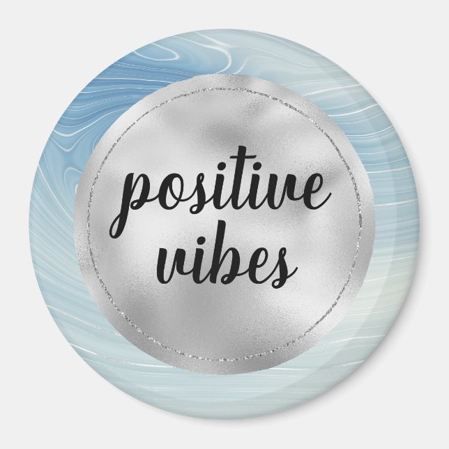 Blue Silver Ombre Stripes        Magnet (Front)