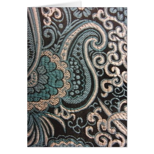 Blue & Silver Paisley Brocade Cards (Front)