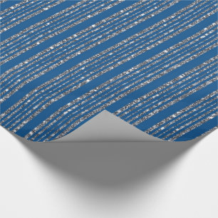 Blue Silver Pattern Wrapping Paper