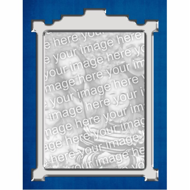 Blue & silver Photo frame Ornament (Front)