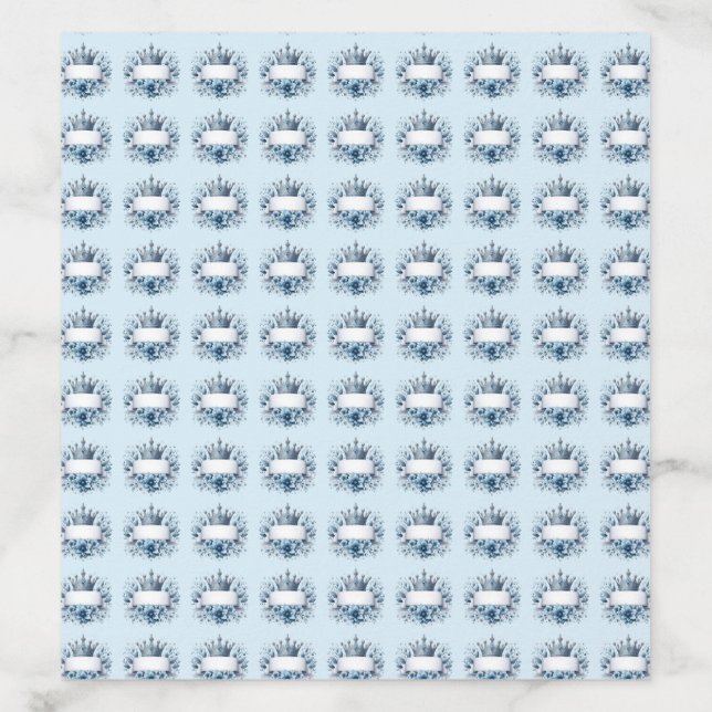 Blue Silver Prince Crown Envelope Liner (Design)