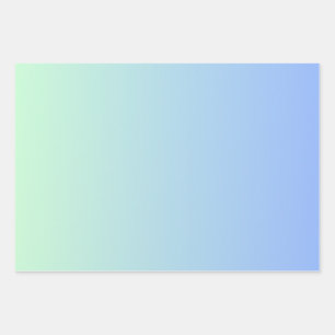 Blue Silver Purple White Ombre  Wrapping Paper Sheets