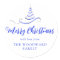 Blue Silver Ribbon Tree Merry Christmas Script