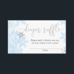 Blue silver snowflake baby shower diaper raffle enclosure card<br><div class="desc">For more advanced customization of this design,  simply select the "Customize It" button above!</div>