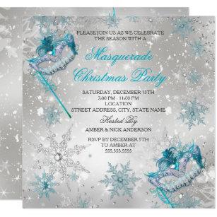 Blue And Silver Christmas Invitations 10