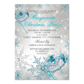 Blue And Silver Christmas Invitations 4