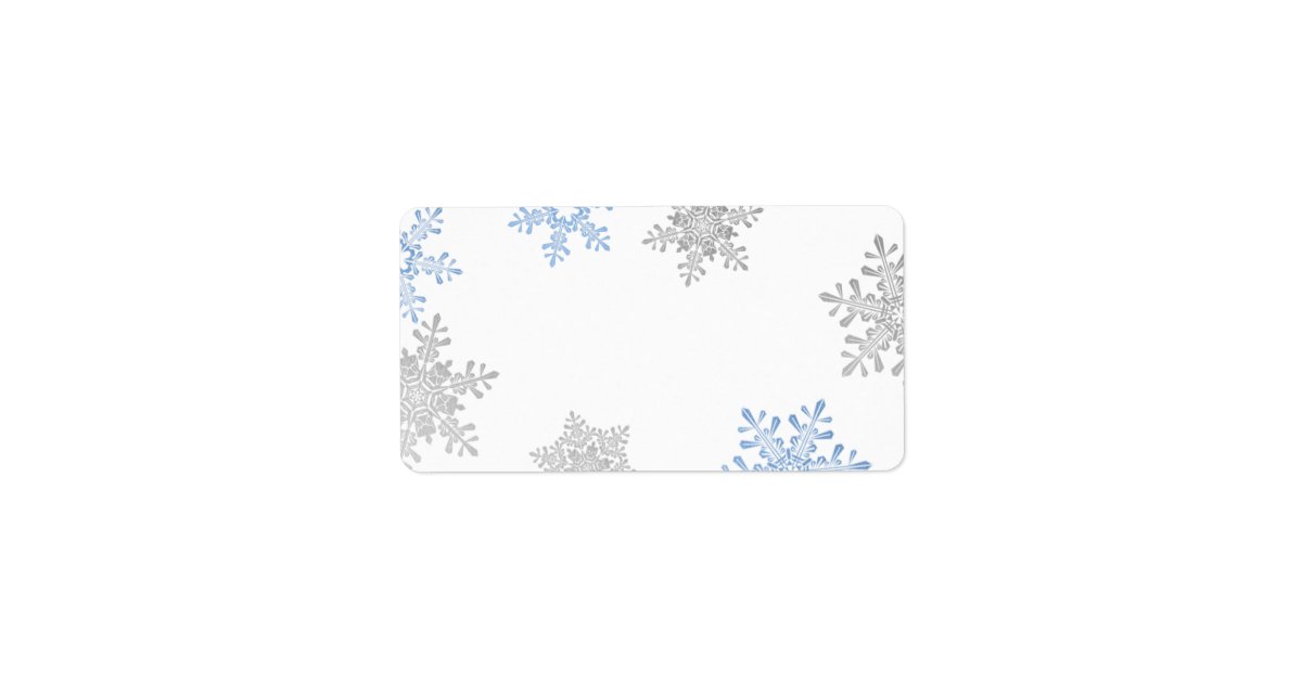 Blue Silver Snowflake Wedding Blank Address Labels | Zazzle.com