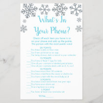 Blue & Silver Snowflake What's In Your Phone Game