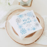 Blue silver snowflakes baby its cold outside napkins<br><div class="desc">Blue silver snowflakes baby its cold outside Napkins
Matching items are available.</div>