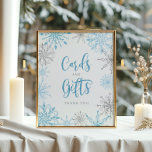 Blue silver snowflakes Cards and gifts Poster<br><div class="desc">Blue silver snowflakes  Cards and gifts Poster.
Matching items available.</div>