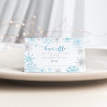 Blue silver snowflakes diaper raffle enclosure card<br><div class="desc">Blue silver snowflakes diaper raffle ticket Enclosure Card.
Matching items available.</div>