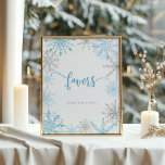 Blue silver snowflakes Favors take a treat Poster<br><div class="desc">Blue silver snowflakes Favors take a treat.
Matching items available.</div>