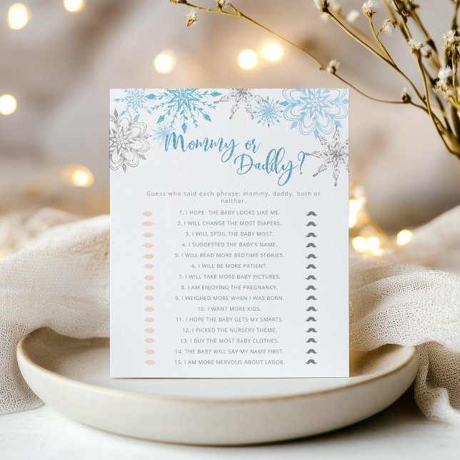 Blue silver Snowflakes mommy or daddy game (Creator Uploaded)