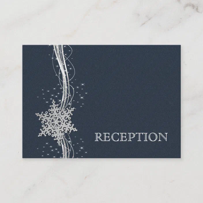 Personalized Color and Motif at no extra charge Winter Wonderland Snowflake Wedding Reception Menu Double Layer