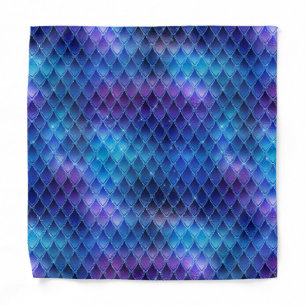 Blue & Silver Sparkles Dragon Scales Bandana