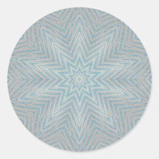 Blue Silver Star Pattern Kaleidoscope Stickers