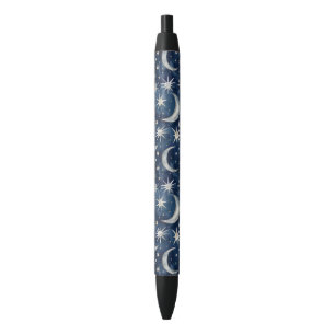 Blue Silver Stars Moons Pen