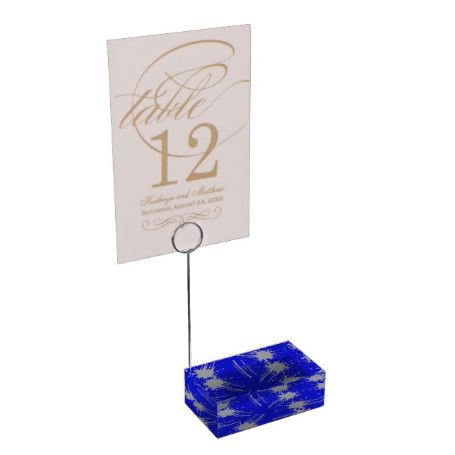 Blue Silver Table Card Holder (Corner)