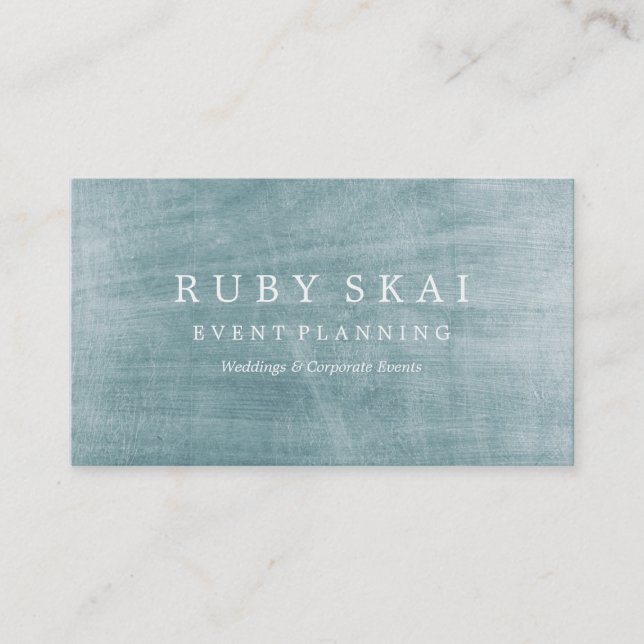 Blue Silver Textured Architectural Business Card (Front)