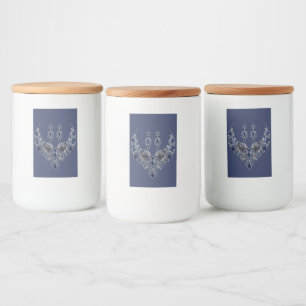 Blue Silver Tiger Crystal Jewelry Set Food Label