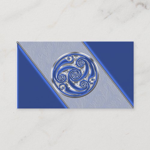 Blue Silver Triskel Business Card Templates