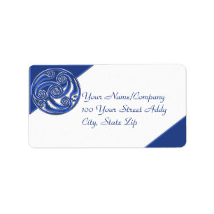 Blue Silver Triskel Label