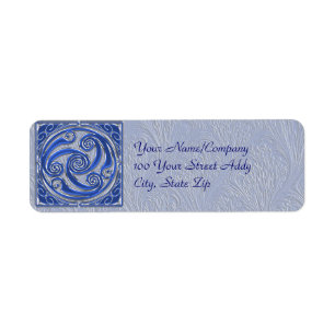 Blue Silver Triskel Label