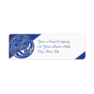 Blue Silver Triskel Label