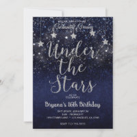 Blue Silver Under The Stars Starry Night Sweet 16