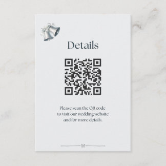 Blue Silver Wedding Bells Details Enclosure Card
