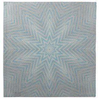 Blue Silver White Kaleidoscope Pattern Napkins