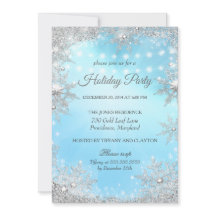 Blue Silver Winter Christmas Holiday Party