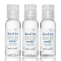 Blue & Silver Winter Wonderland Baby Shower Favor Hand Sanitizer