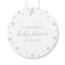 Blue & Silver Winter Wonderland Baby Shower Favor Tags