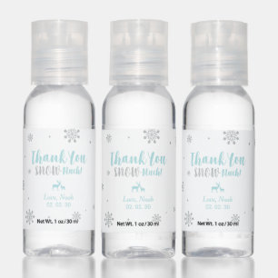 Blue & Silver Winter Wonderland Boy Party Favors Hand Sanitizer