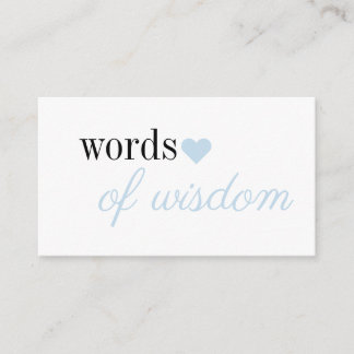 Blue Simple Boy Baby Shower words of wisdom Enclosure Card