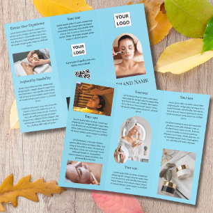 Blue Simple Business Logo Elegant Photo Brochure