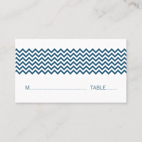 Blue Simple Chevron Place Card Business Cards