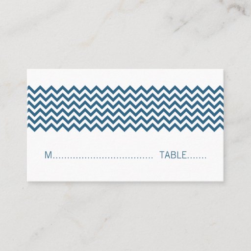 Customizable Blue Simple Chevron Place Card Business Cards