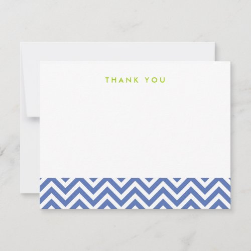 Blue Simple Chevron Thank You Note Cards