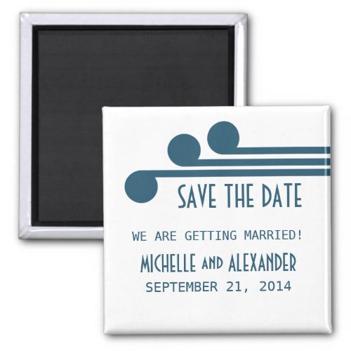 Blue Simple Deco Chic Save the Date Magnet