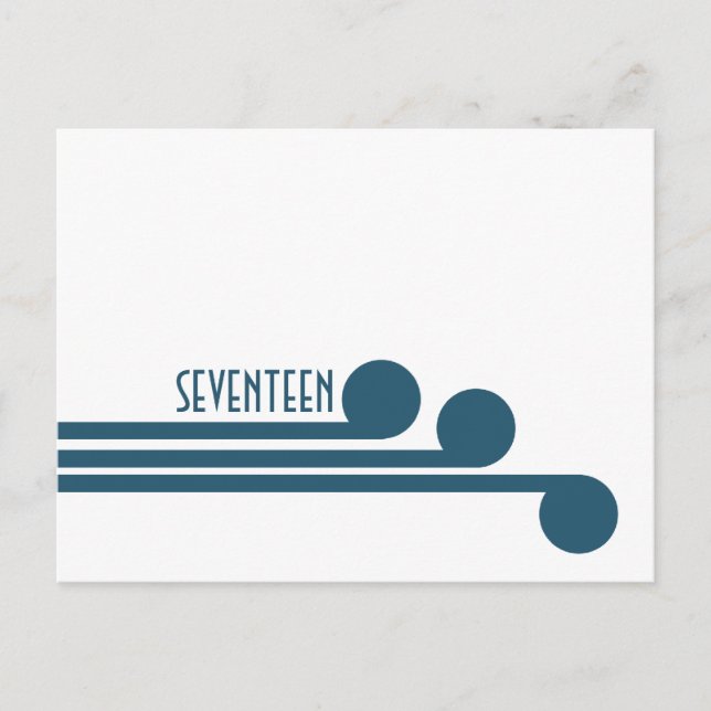 Blue Simple Deco Chic Table Number Postcard (Front)