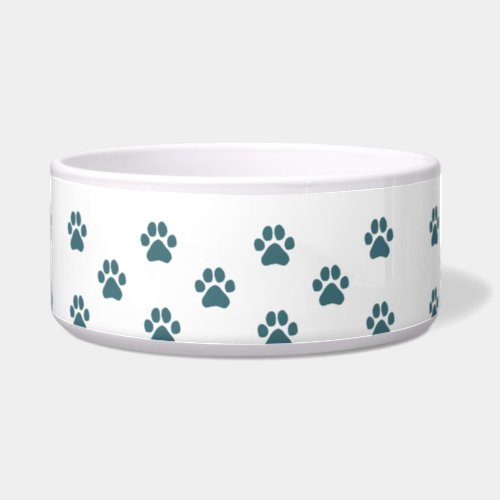 Blue Simple Dog Paw Print Paw Prints Forever Bowl