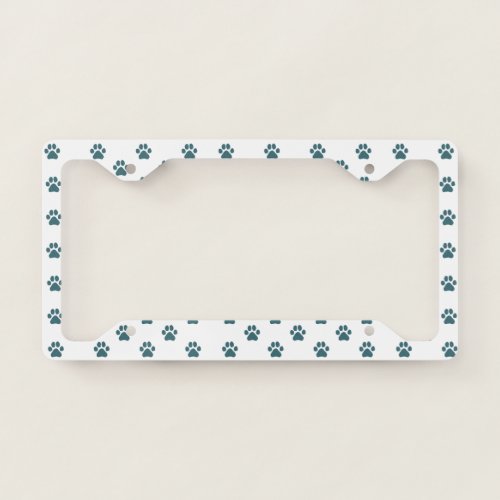 Blue Simple Dog Paw Print Paw Prints Forever License Plate Frame