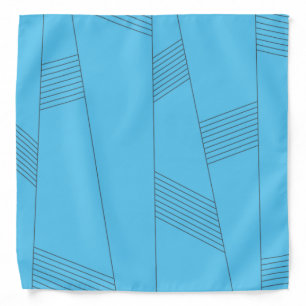 Blue, simple, elegant, abstract line pattern bandana
