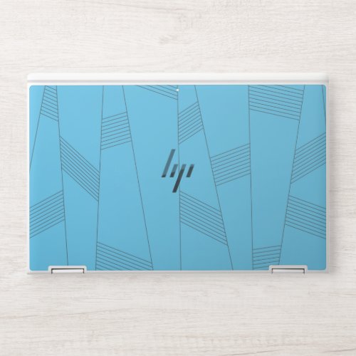 Blue simple elegant abstract line pattern HP laptop skin