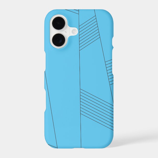 Blue, simple, elegant, abstract line pattern iphone case (Back)
