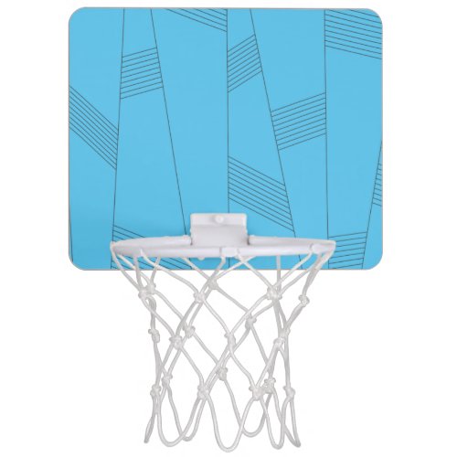 Blue simple elegant abstract line pattern mini basketball hoop