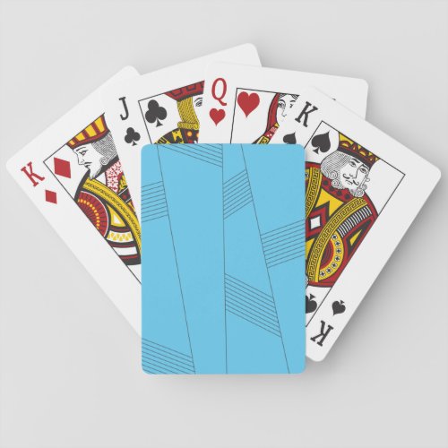 Blue simple elegant abstract line pattern playing cards